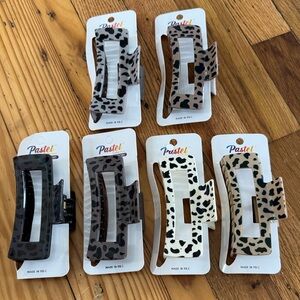 Bundle of 6 Pastels Animal Print Hair Clip Collection